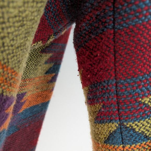 Vintage Southwestern Jacket Blazer 1X Green Purple Mutli West Geometric Concho - Picture 15 of 15